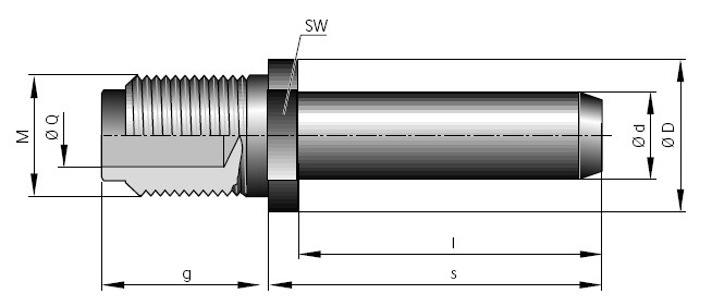 Stiftkontakt massiv ø 6 mm Löt-Schraubanschl. M8