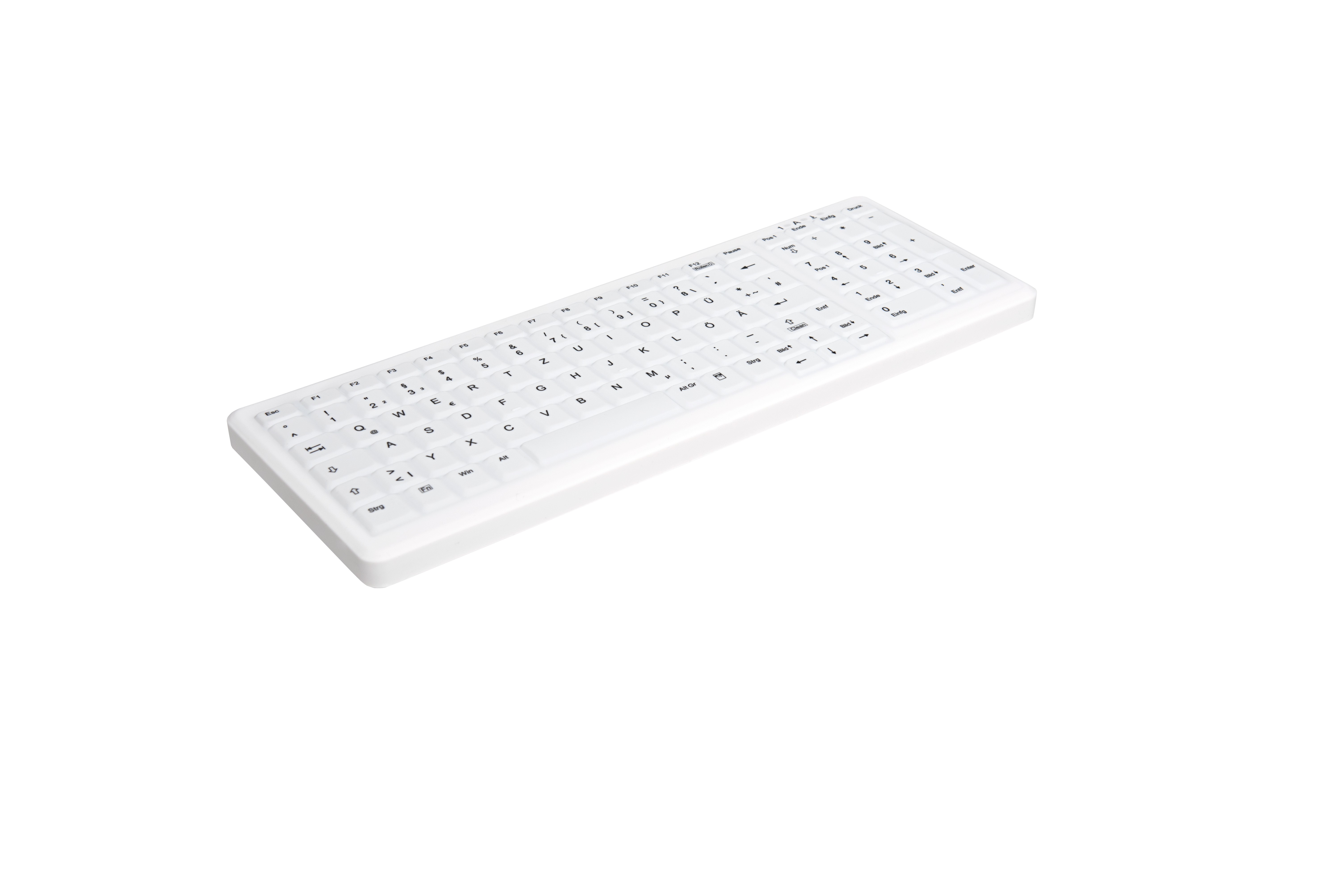 Hygiene Compact Keyboard with NumPad Sealed USB White