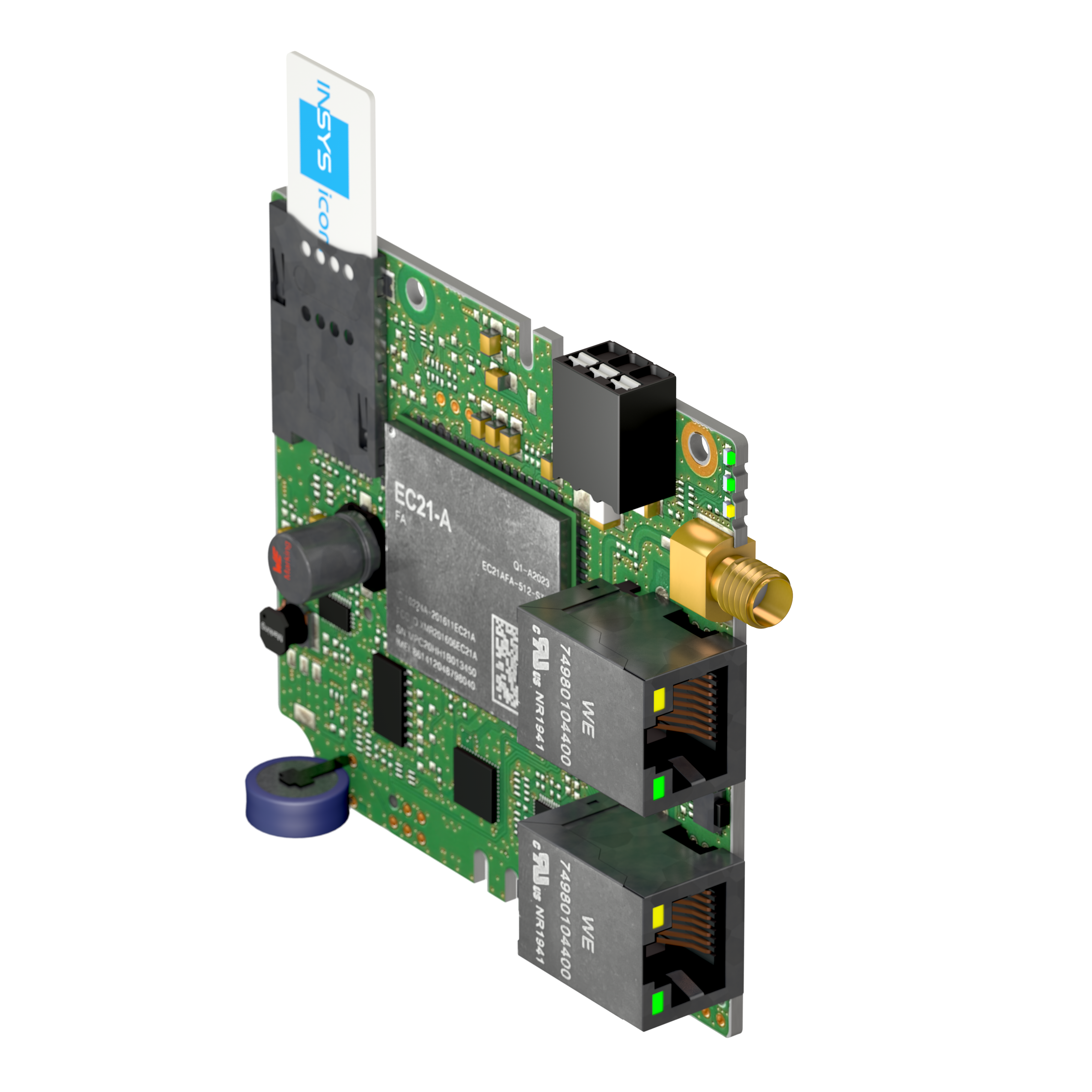 CE Industrial Cellular Router Modul, 2 Ethernet-Por, 1 dig. Ein-/Ausgang (konfiguriierbar)