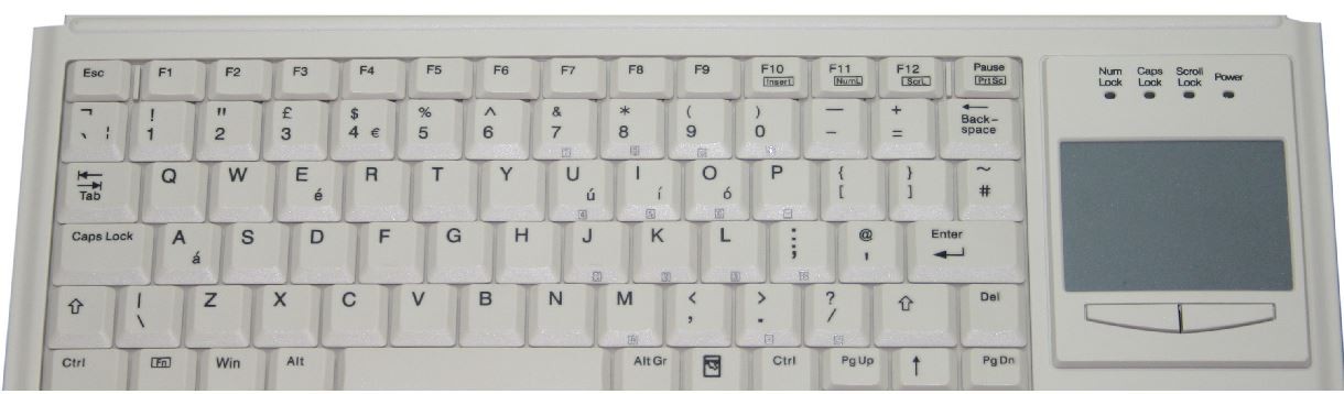 83 Key Notebook Style Touchpad Keyboard, PS/2, light grey, German layout