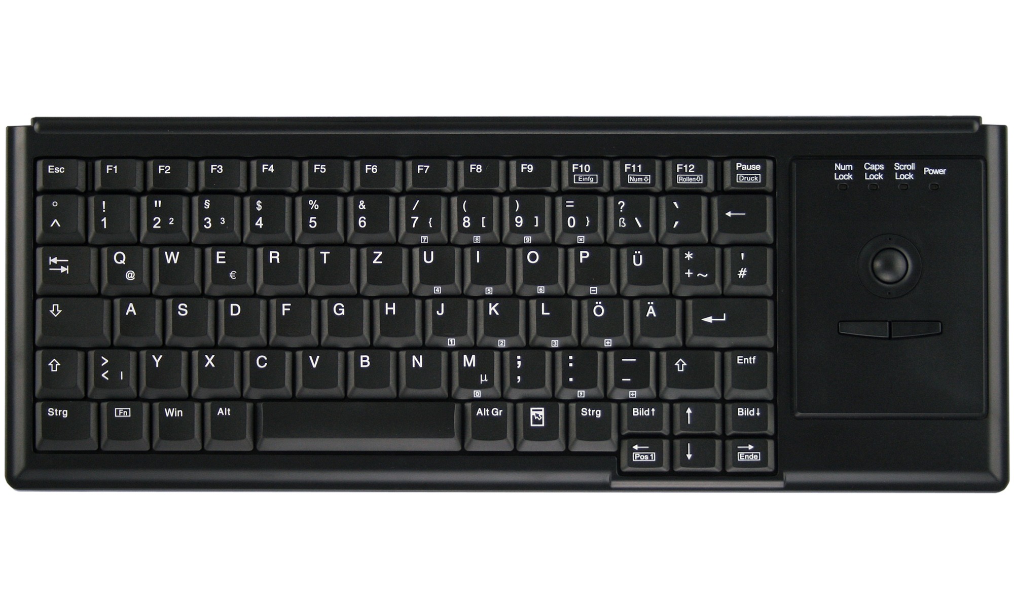 83 Key Notebook Style Trackball Keyboard, USB, black, Spanish layout