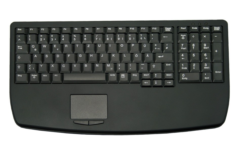 104 Key Ultraflat Touchpad Keyboard with NumPad, USB, black, French layout