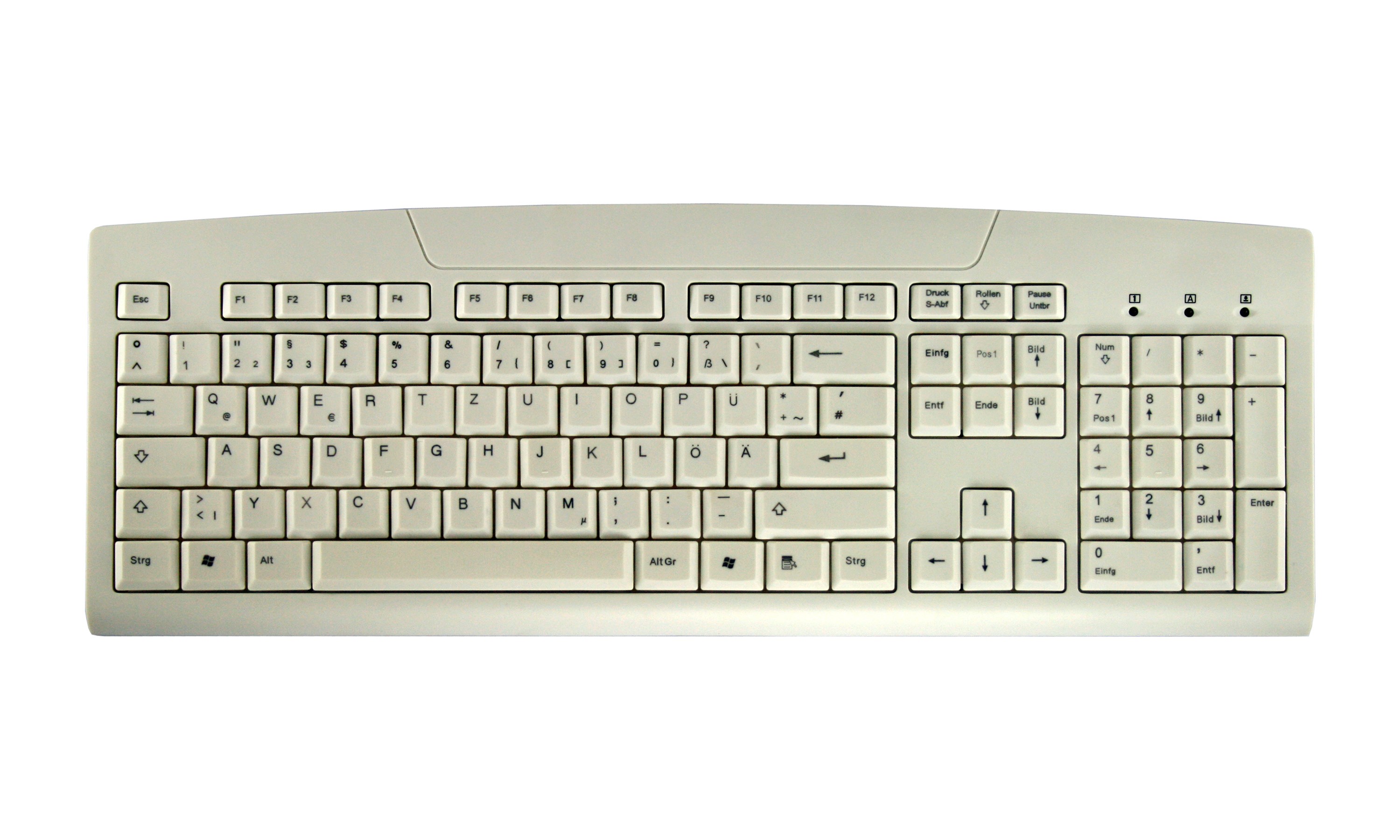 Washable 105 Key Full Layout Desktop Keyboard, USB, light grey, CH layout