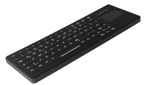 Hygiene Backlit Compact Touchpad Keyboard Fully Sealed Watertight IP68 USB Black Germany-Layout