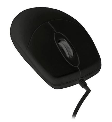 Washable Scroll Wheel Mouse Watertight USB Black