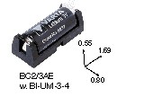 Batteriehalter für CR2/3 oder CR123, low profile