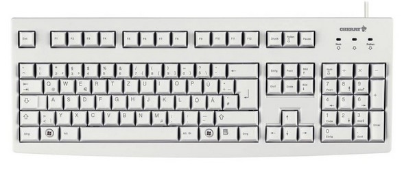 CHERRY Keyboard USB hellgrau 104 Keys US/€ Layout