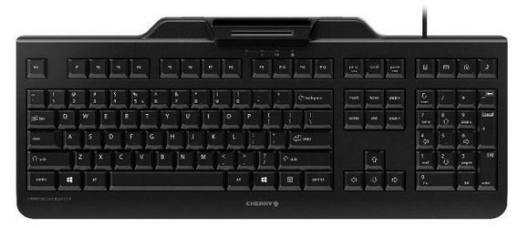 CHERRY Keyboard SECURE BOARD 1.0 USB mit Kartenleser (ChipCard+Contacless) schwarz CH Layout
