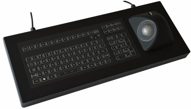 Keyboard with Ergo-Trackball 50mm IP67 enclosed USB German-Layout