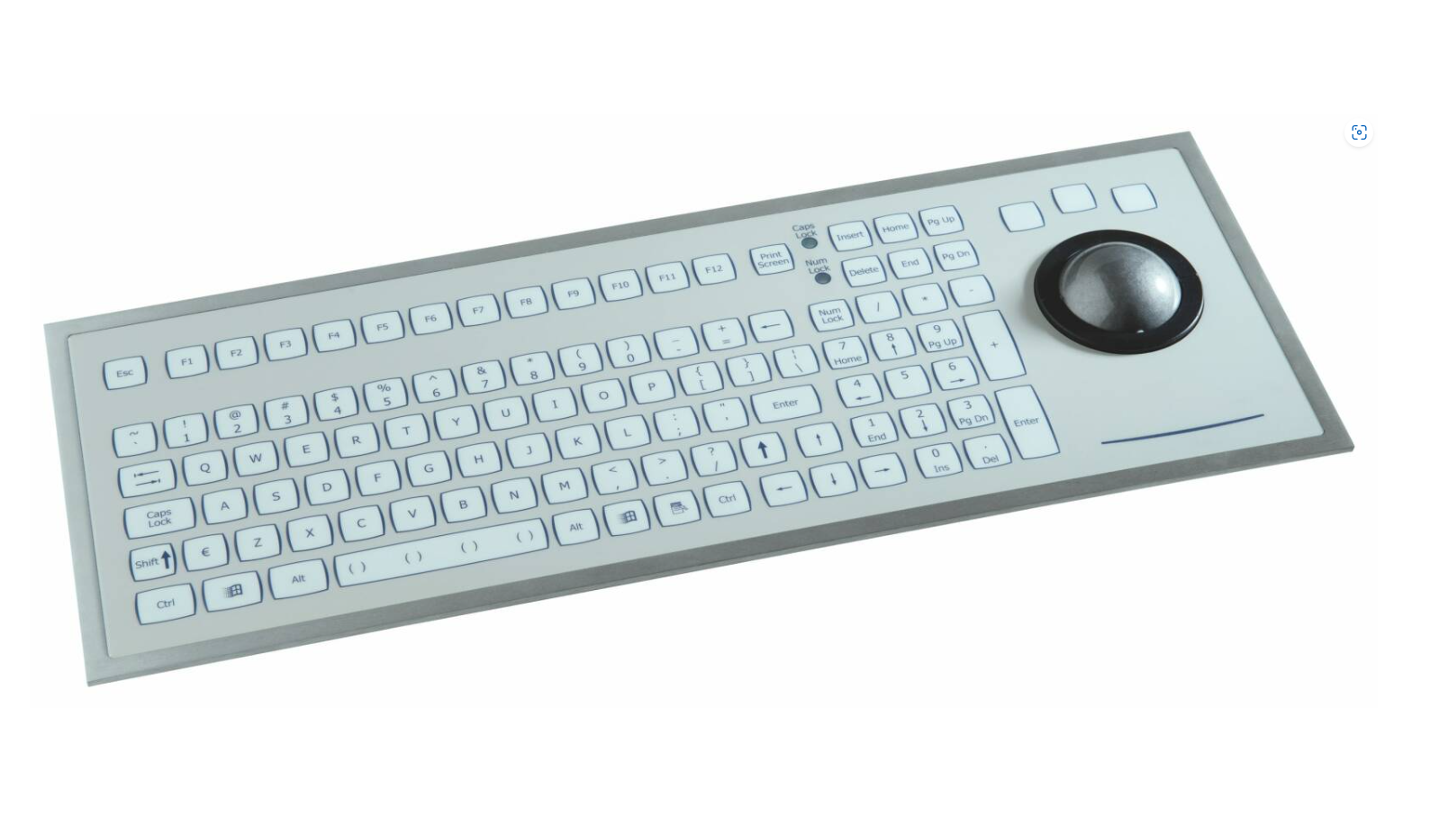 Keyboard with Trackball 50mm IP67 Panel Mount with Bezel USB German-Layout