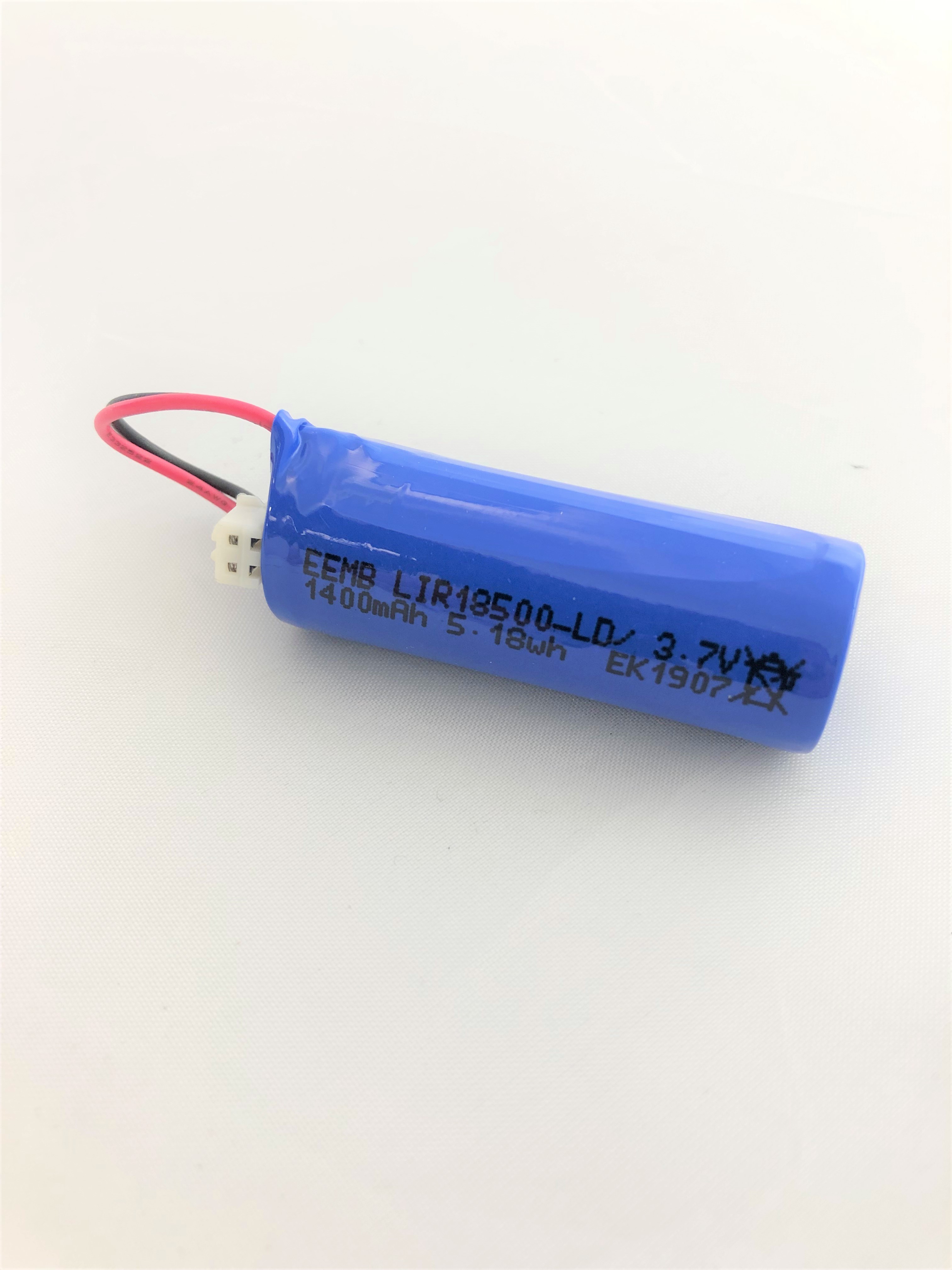 Lithium-Batterie 18500 3,7V 1.4Ah Kabel Stecker