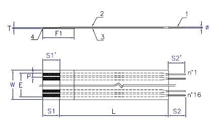 AXOSTRIP, RFC, Raster 2.54 mm, 2 - polig