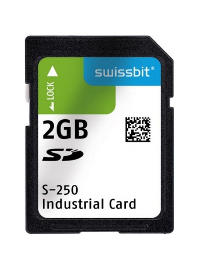 Industrial SD Card, S-250, 2 GB, SLC Flash, -25°C to +85°C