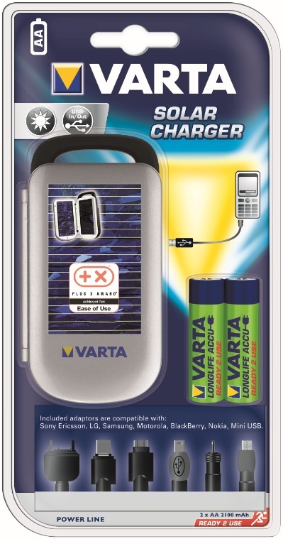 Solar Charger + 2xAA 2100mAh