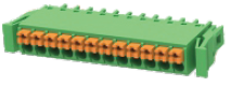 Compact PCB plugwith latching flange, 3Pol, 3.5 Pitch, Orange