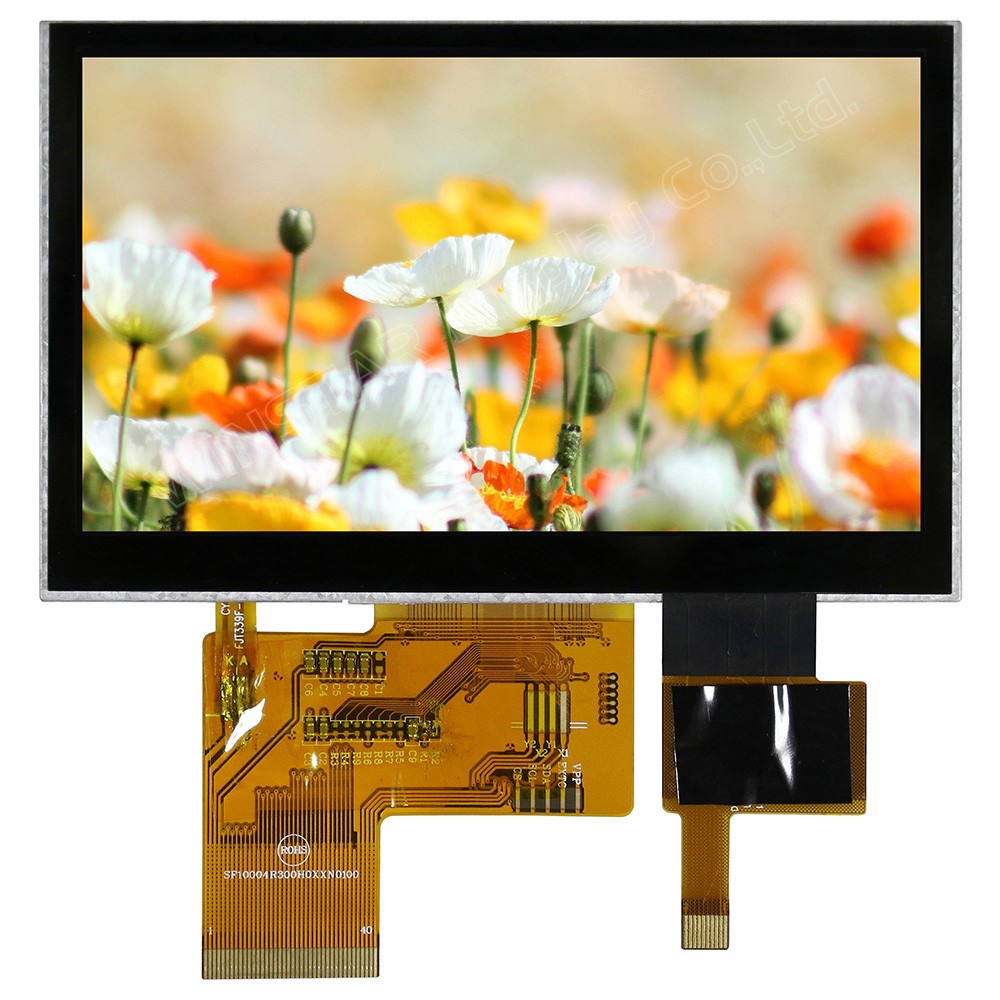 TFT 4.3" Panel only + CTS, 320 nits, Transmi, Wide view angle, Resolution 480x272