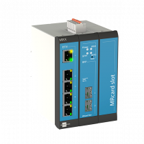 INSYS icom MRX3 Fiber, modular SFP router, VPN, 5x Ethernet 10/100BT, 2x DI, 1x extension slot 