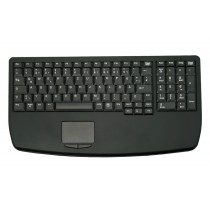 104 Key Ultraflat Touchpad Keyboard with NumPad, PS/2, black, German layout
