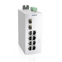 Industrial 10-port Unmanaged Ethernet Switch,-40 °C to 75 °C of operating temp., Dual DC power input