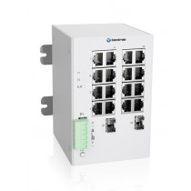 Industrial 18-port Unmanaged Ethernet Switch,-40 °C to 75 °C of operating temp., Dual DC power input