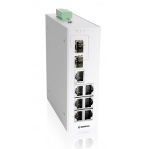 Industrial 9-port managed Ethernet switch,-10 °C to 60 °C of operating temperature, dual DC power in