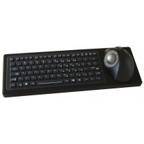 Desktop Silicon-Keyboard without Backlight+Trackball 38mm IP67 enclosed USB US-Layout