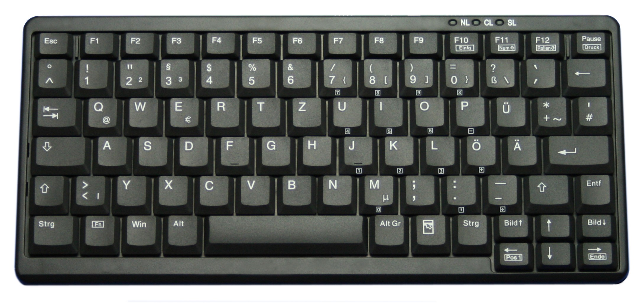 Industry 4.0 Mini Notebook Style Keyboard PS2 Black, Spanish layout