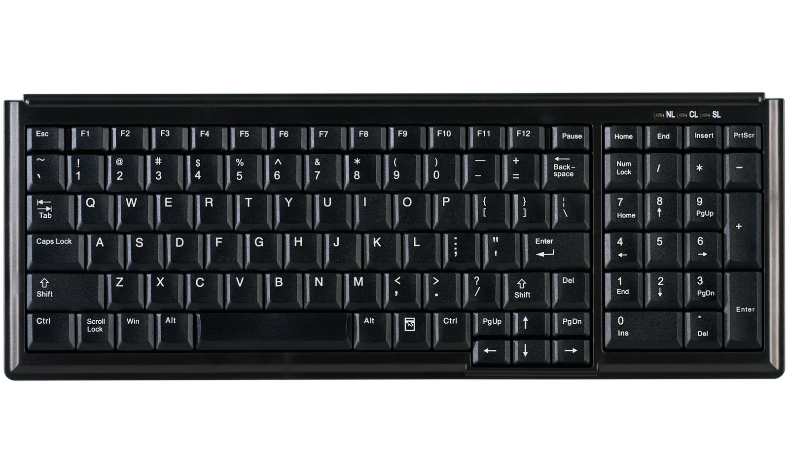 104 Key Notebook Style Keyboard with Numeric Pad, PS/2, black, CH layout