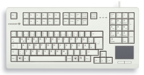 CHERRY Keyboard mit Touchpad USB 19" hellgrau US/€ Layout