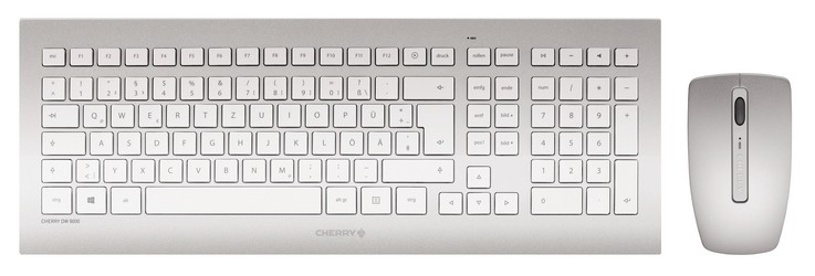 CHERRY Keyboard+Mouse DW 8000 wireless silber US/€ Layout