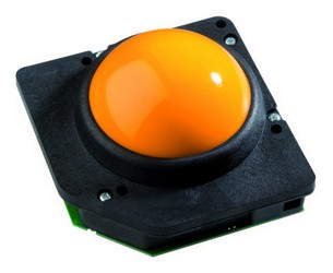 OEM trackball module, 75mm yellow ball, IP54, USB output, incl. outputcables