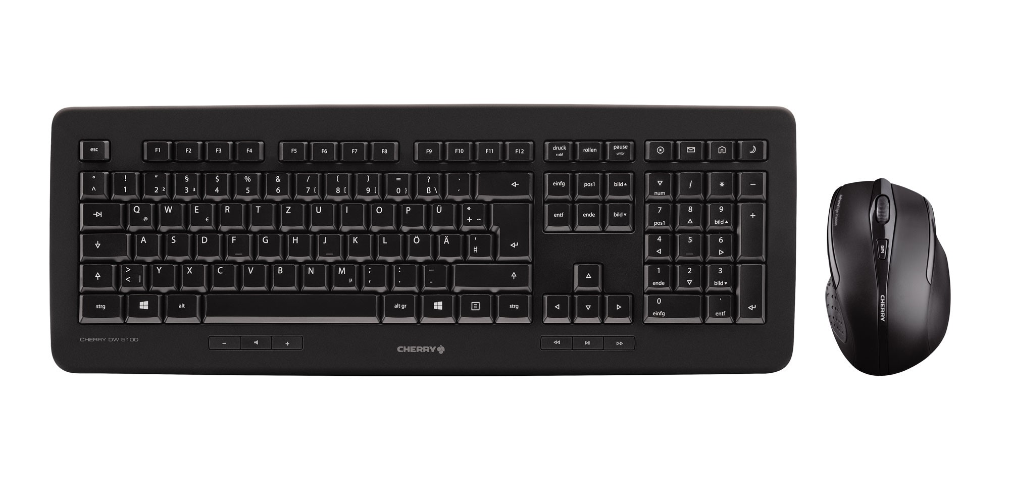 CHERRY Keyboard+Mouse DW 5100 wireless schwarz US/€ Layout