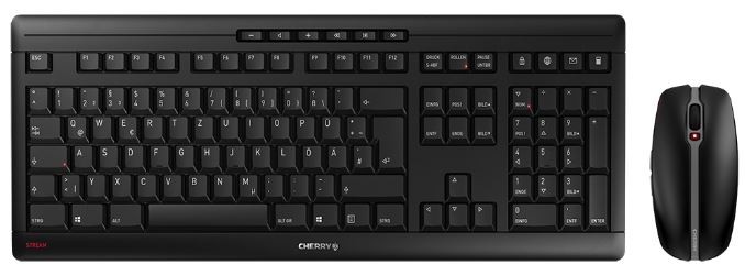 CHERRY Keyboard+Mouse JD-8500EU STREAM wireless+2.4GHz schwarz US/EU Layout