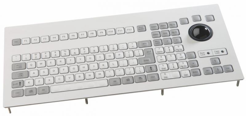 Keyboard with Trackball 38mm IP65 panel-mount USB German-Layout