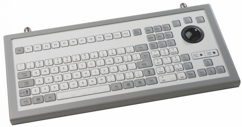 Keyboard with Trackball 38mm IP65 enclosed USB German-Layout