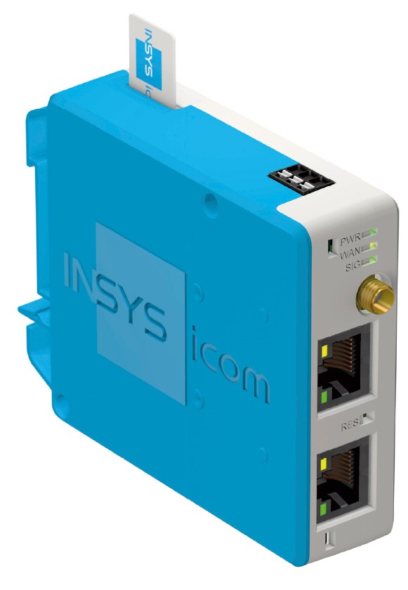 INSYS icom MIRO-L210; cellular 4G router, worldwide frequencies, VPN, 2x Ethernet 10/100BT, 1x DI, 1