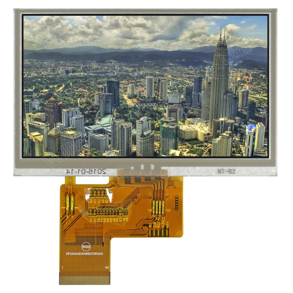 TFT 4.3" Panel only+HB BL+RTS, 560 nits, Transmi, Wide View angle Resolution, 480x272
