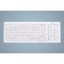 Hygiene Compact Keyboard with NumPad Fully Sealed Watertight USB White IP68 CH-Layout