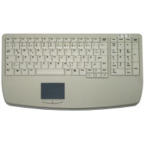 104 Key Ultraflat Touchpad Keyboard with NumPad, PS/2, light grey, German layout
