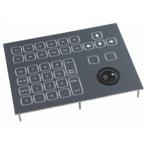 Keyboard with Trackball 25mm IP65 panel-mount USB