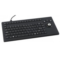 Silicon-Keyboard with Backlight+Trackball 25mm IP67 enclosed VESA USB German-Layout