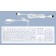 Hygiene Desktop Keyboard Fully Sealed Watertight USB White UK 0.4m Cable/Plug + 1.8m Cable CH-Layout