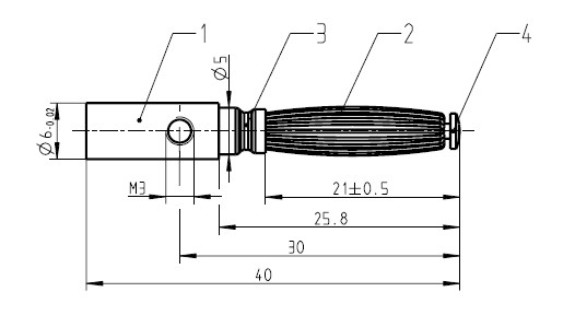 Steckerstift ø 3 mm, mit Löt-Schraubanschluss