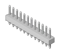 Stiftleiste 1-reihig Raster 2.54mm gerade 1-pol