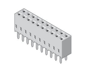 Bu-Leiste 2-reihig Raster 2.54mm stehend 32-pol