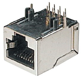 8 pol. Löt abgewinkelt, geschirmt, 6µ" Au