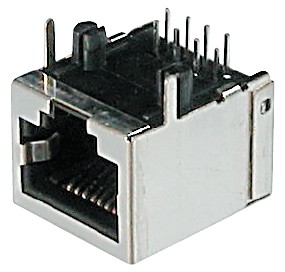 8 pol. Löt abgewinkelt, geschirmt, 6µ" Au