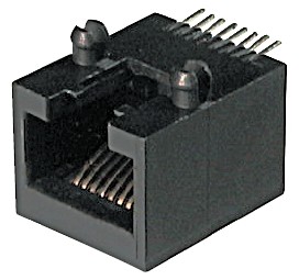8 pol. SMD abgewink. mit Board Locks, 6µ" Au