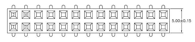 Raster 2.54mm, 14-pol., SMD zweireihig, flash Au