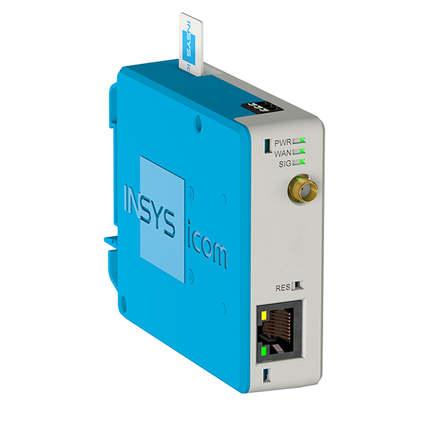 INSYS icom MIRO-L100; cellular 4G router, EMEA frequencies, VPN, 1x Ethernet 10/100BT, 1x DI, 1x DO
